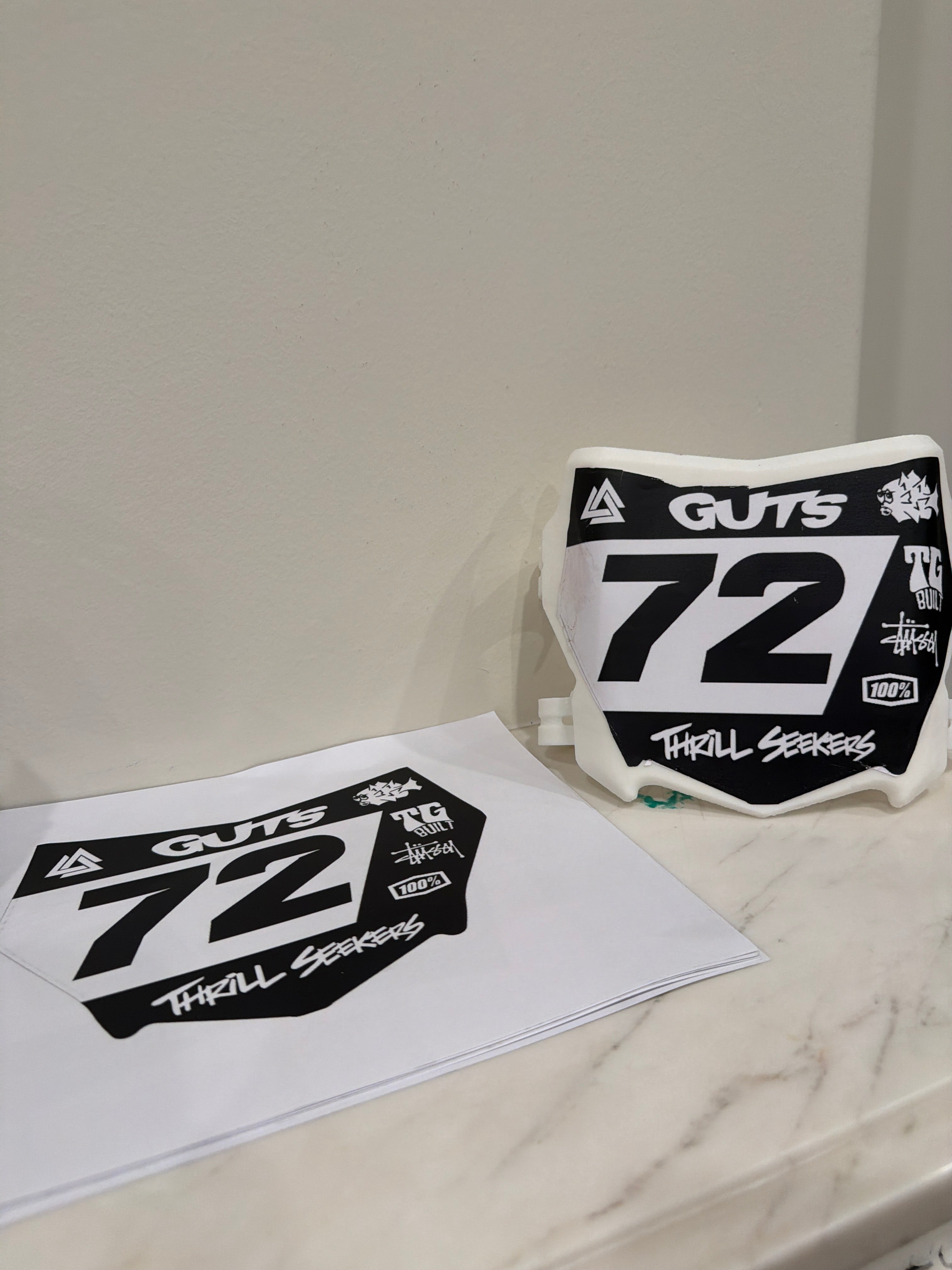 DIY motocutz plate decal